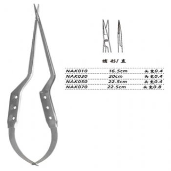 金鐘顯微剪槍形 NAK050 22.5cm 槍形 直 頭寬0.4
