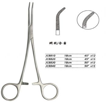 金鐘分離結(jié)扎鉗18cm JC8820 18cm 45°×15網(wǎng)紋全齒