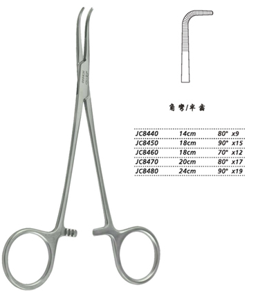 金鐘分離結(jié)扎鉗18cm JC8460 18cm 70°×12半齒